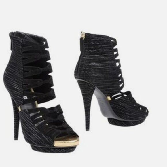 BURAK UYAN BLACK SANDALS BOOTIES Size 8.5M - Picture 1 of 3